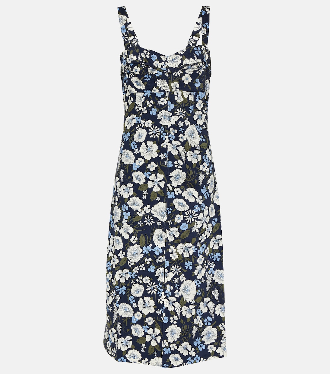 Colleen floral linen-blend midi dress | Veronica Beard