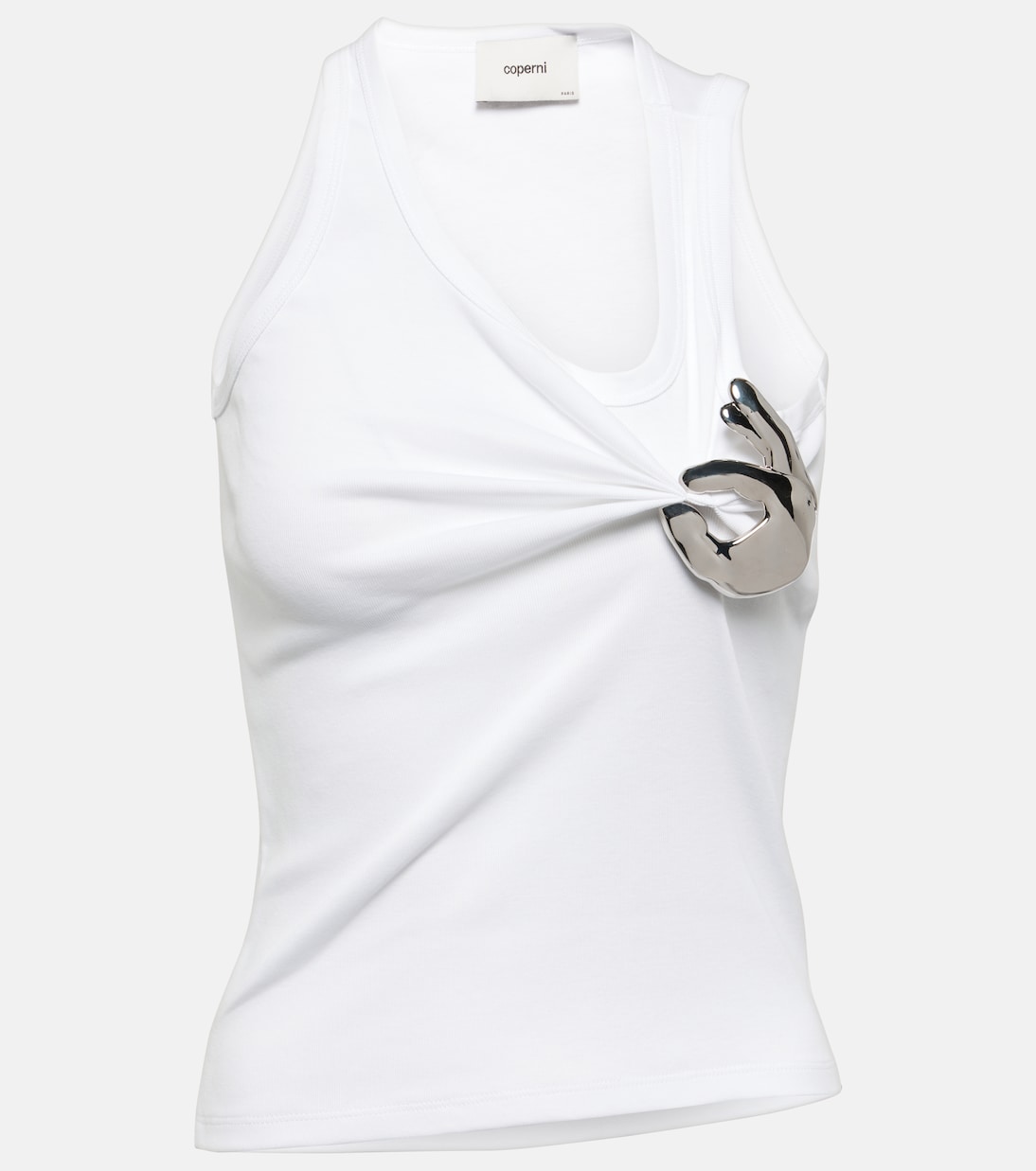 Emoji embellished cotton tank top | Coperni