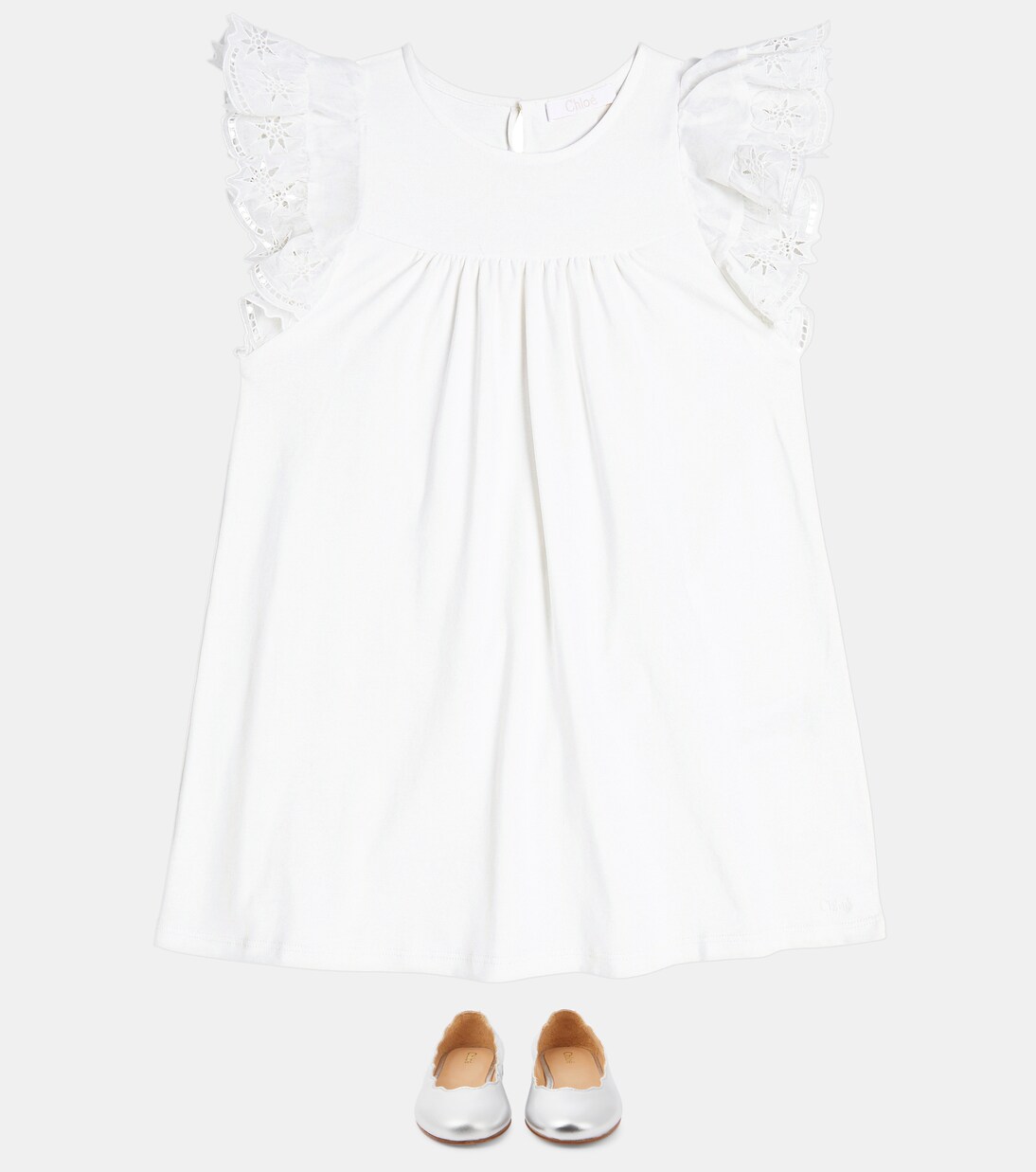 Ruffled cotton dress | Chloé Kids