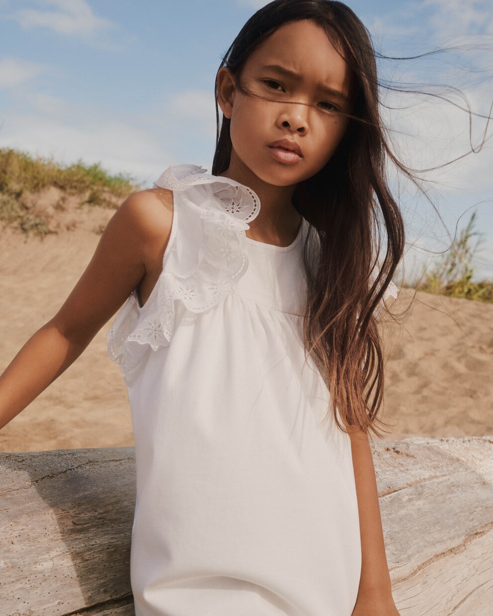 Ruffled cotton dress | Chloé Kids