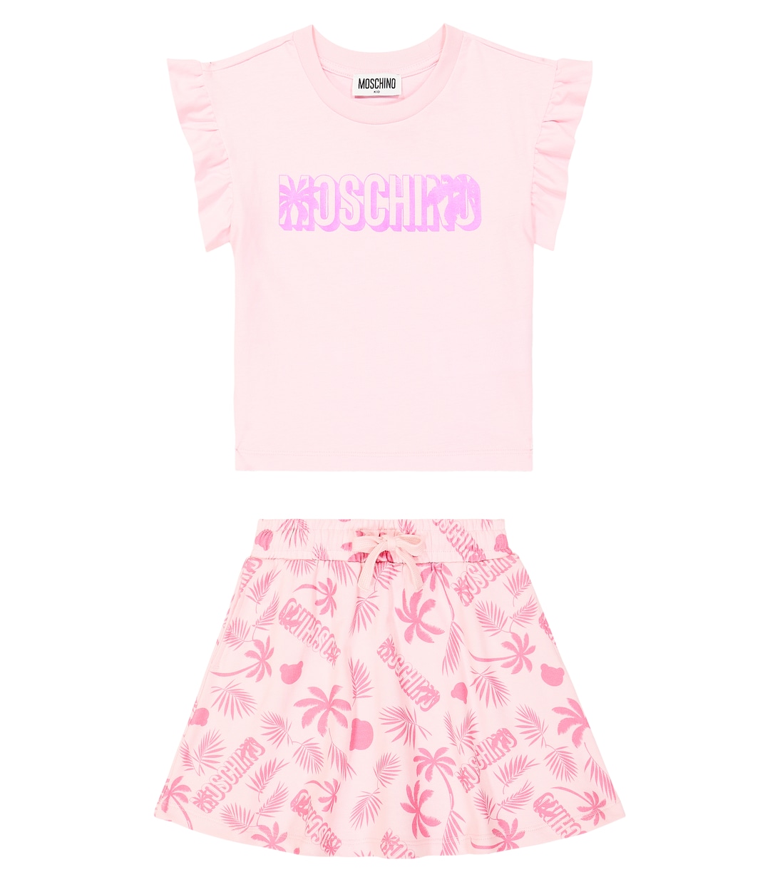Cotton T-shirt and skirt set | Moschino Kids