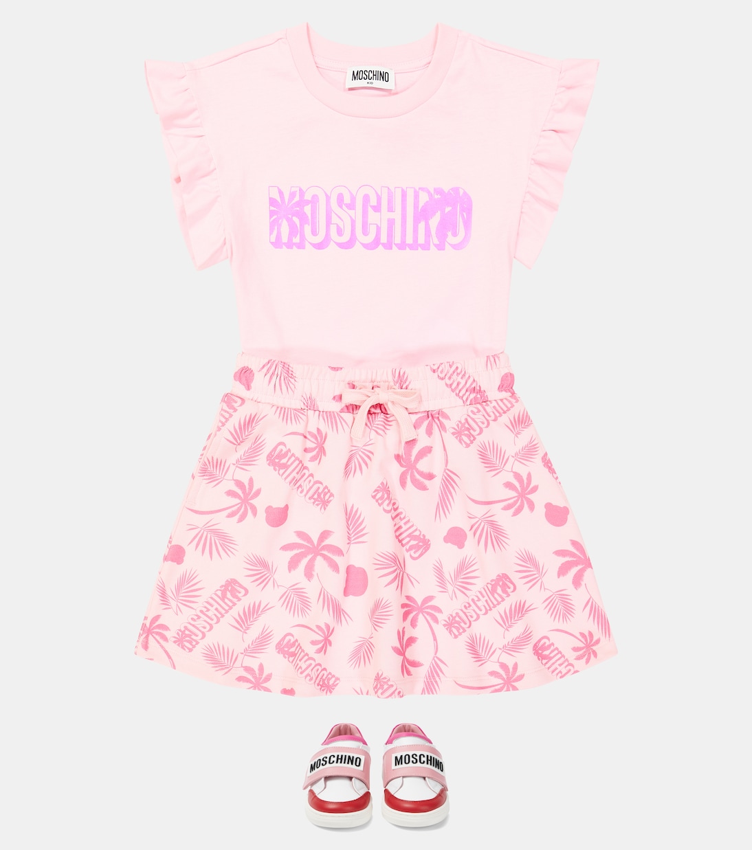 Cotton T-shirt and skirt set | Moschino Kids