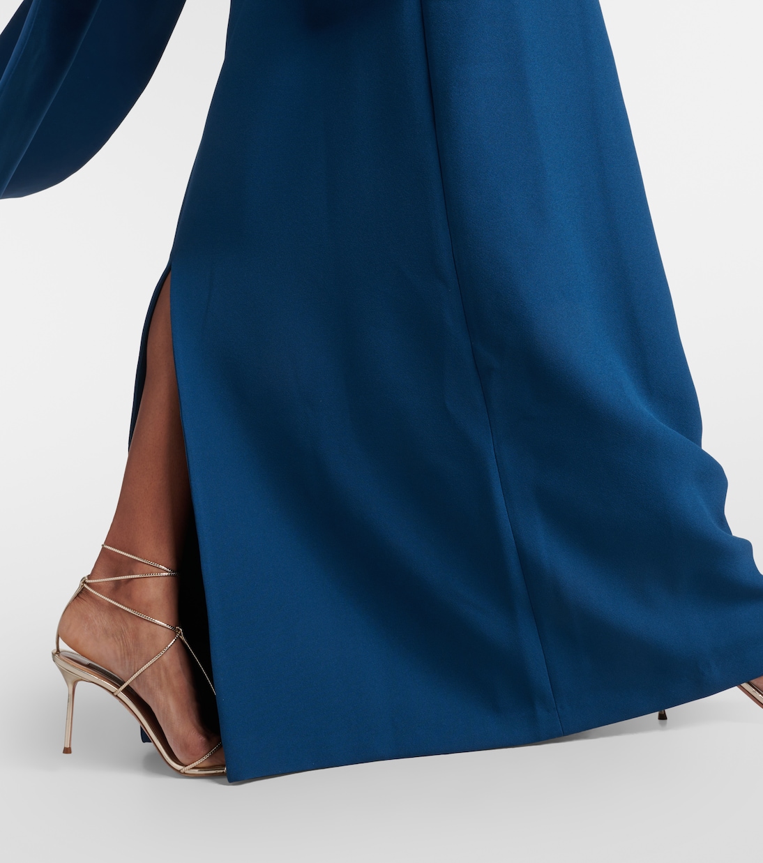 Robe longue Sallie en crêpe à ornements | Safiyaa