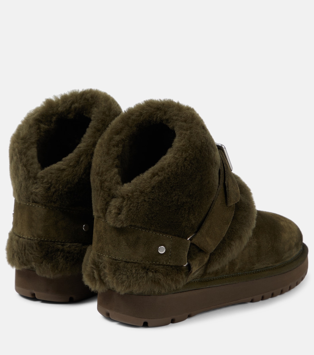 Ankle Boots aus Veloursleder mit Shearling | Burberry