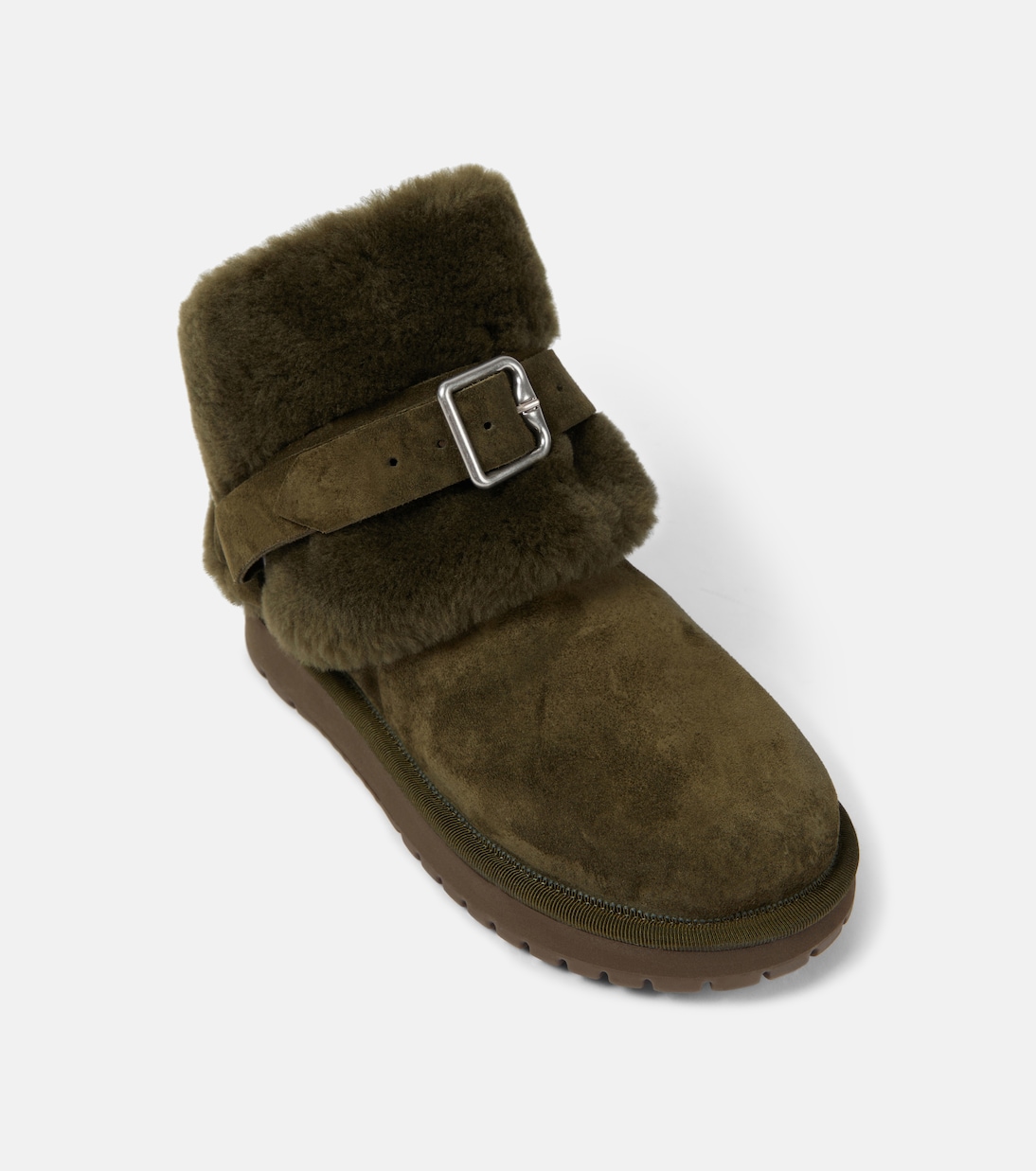 Ankle Boots aus Veloursleder mit Shearling | Burberry