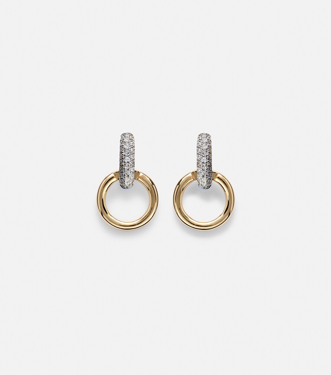 Pendientes Horsebit de oro de 14 ct con diamantes | Stone and Strand