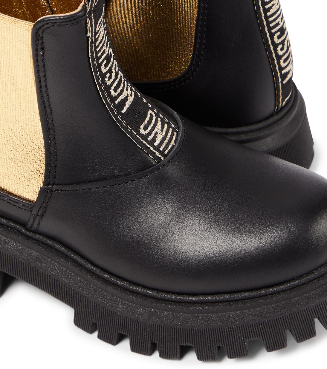 Logo leather Chelsea boots | Moschino Kids