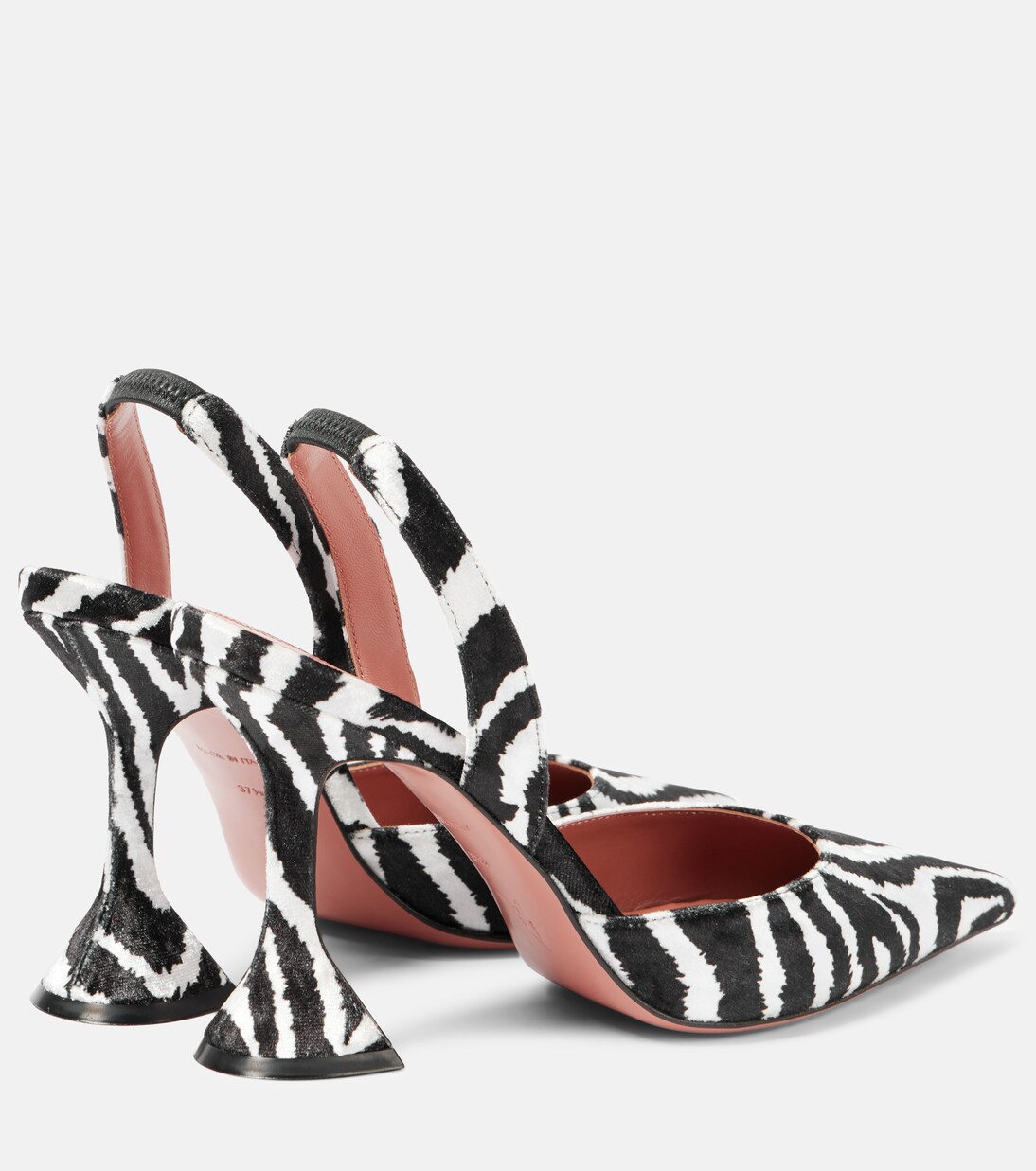 Holli zebra-print velvet slingback pumps | Amina Muaddi
