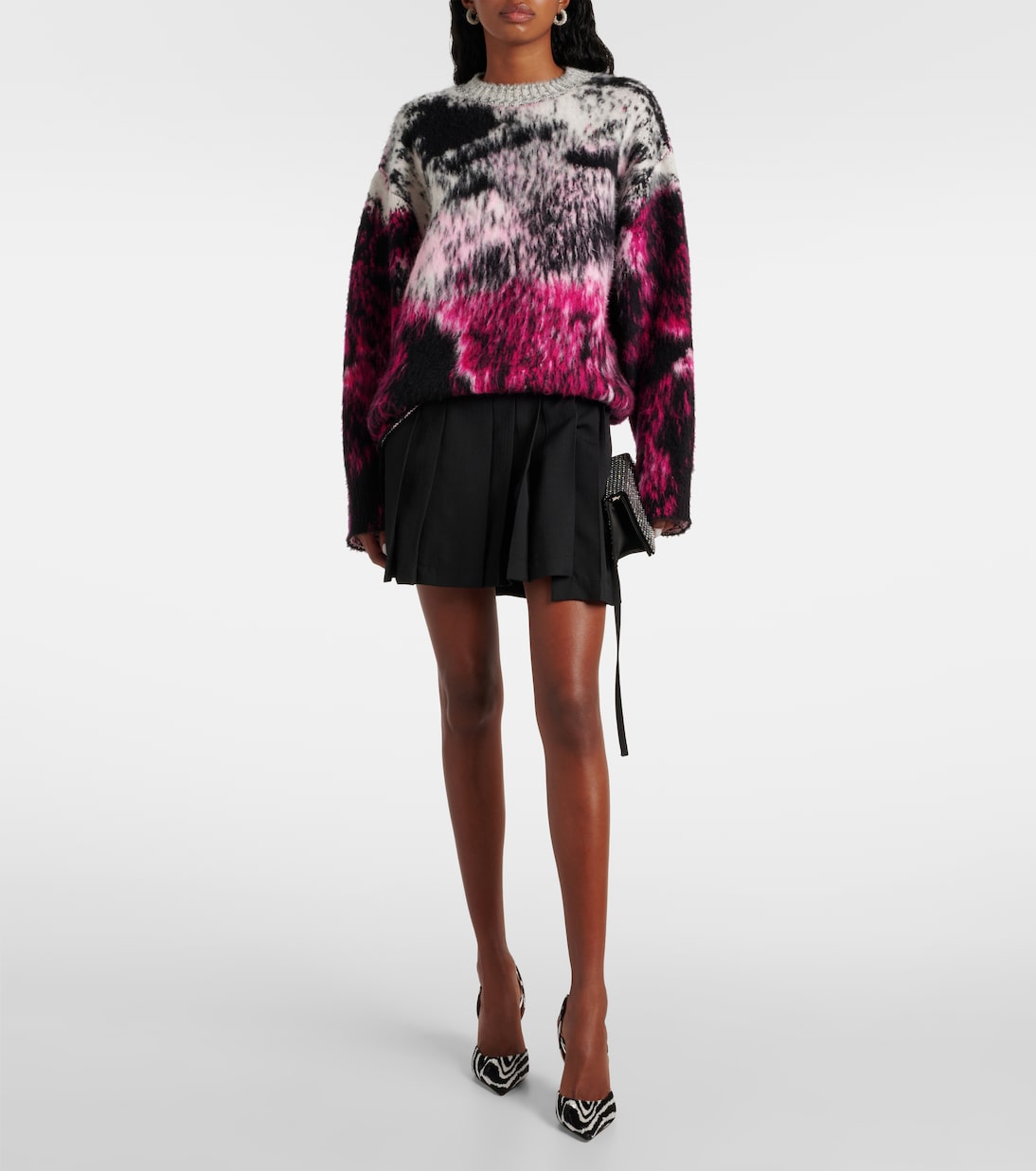 Holli zebra-print velvet slingback pumps | Amina Muaddi