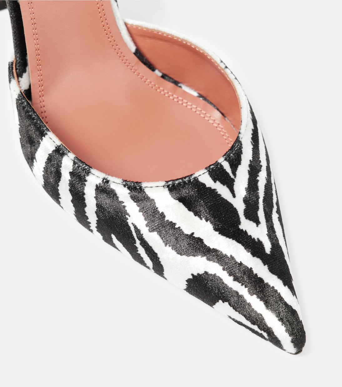 Holli zebra-print velvet slingback pumps | Amina Muaddi