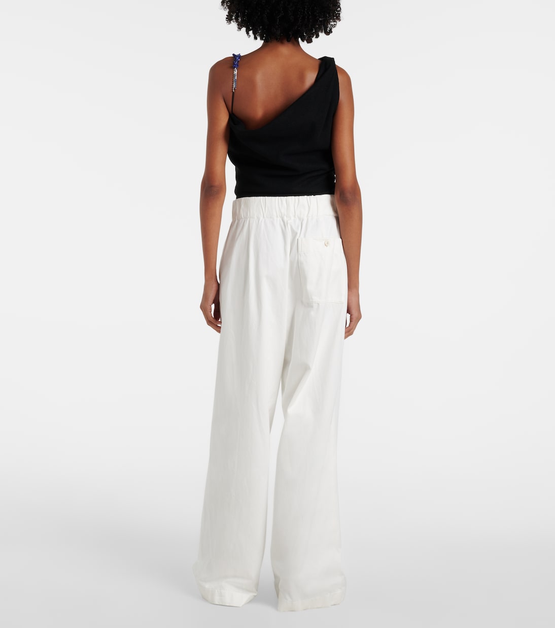 Pantalon ample à taille haute en coton | Dries Van Noten