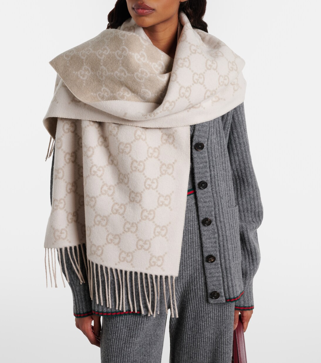GG fringed cashmere scarf | Gucci