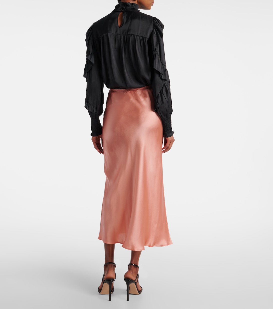 Ardith silk satin midi skirt | Rixo