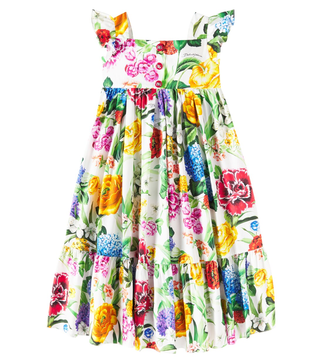 Floral cotton poplin dress | Dolce&Gabbana Kids