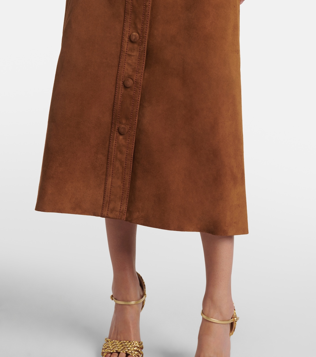 Jupe midi en daim | Valentino