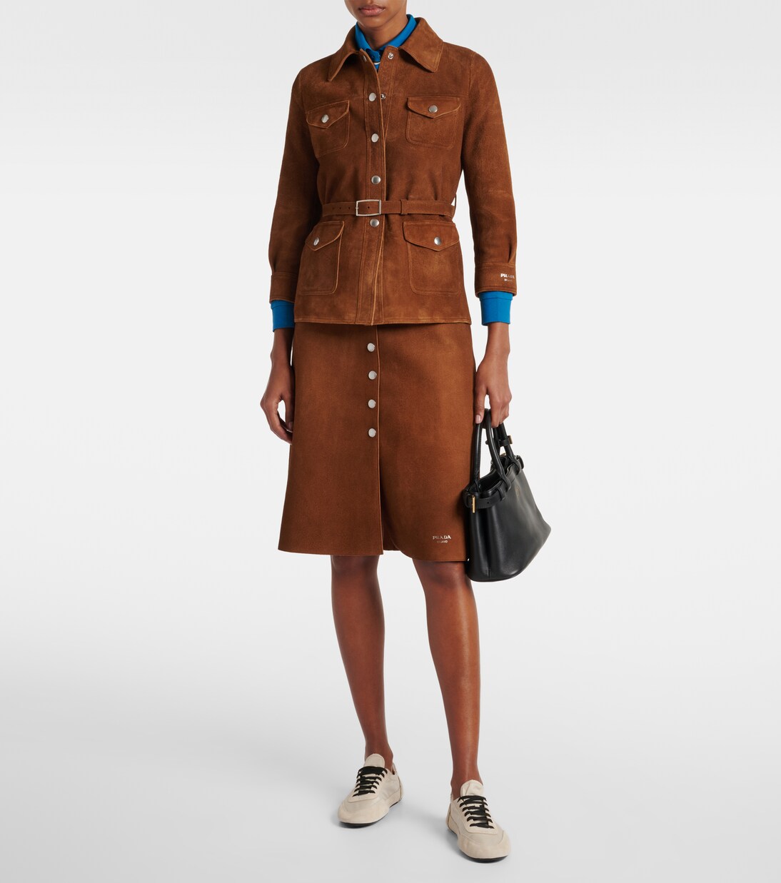 Collapse Re-Nylon suede-trimmed sneakers | Prada