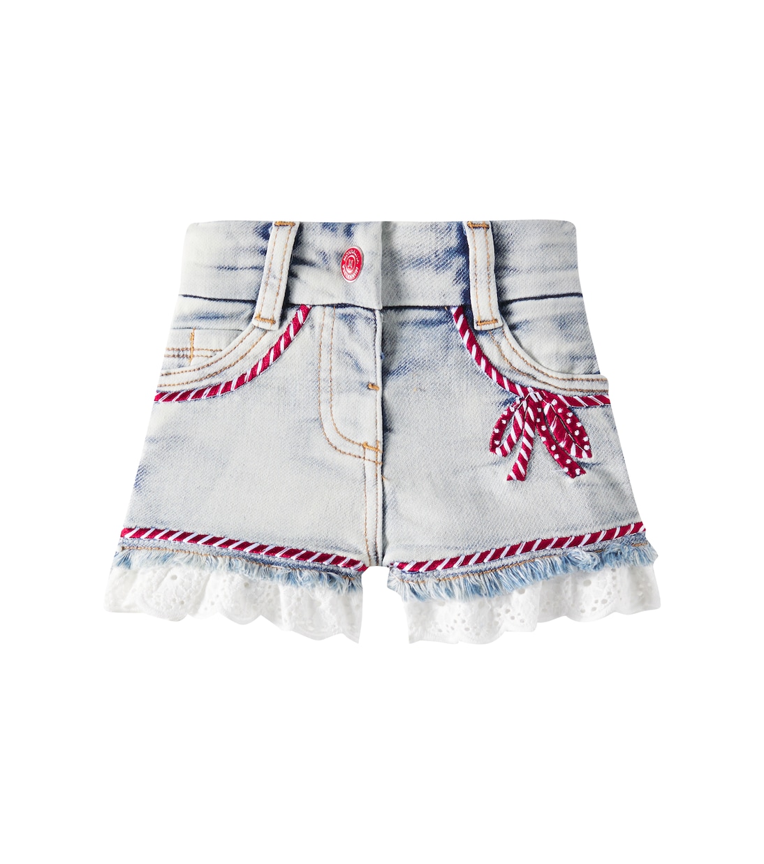 Baby Jeansshorts mit Spitze | Monnalisa