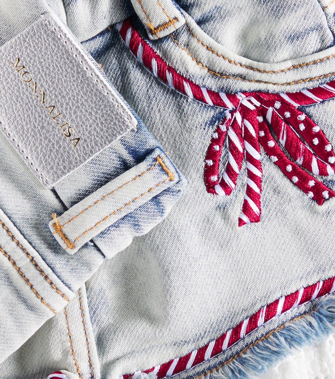 Baby Jeansshorts mit Spitze | Monnalisa