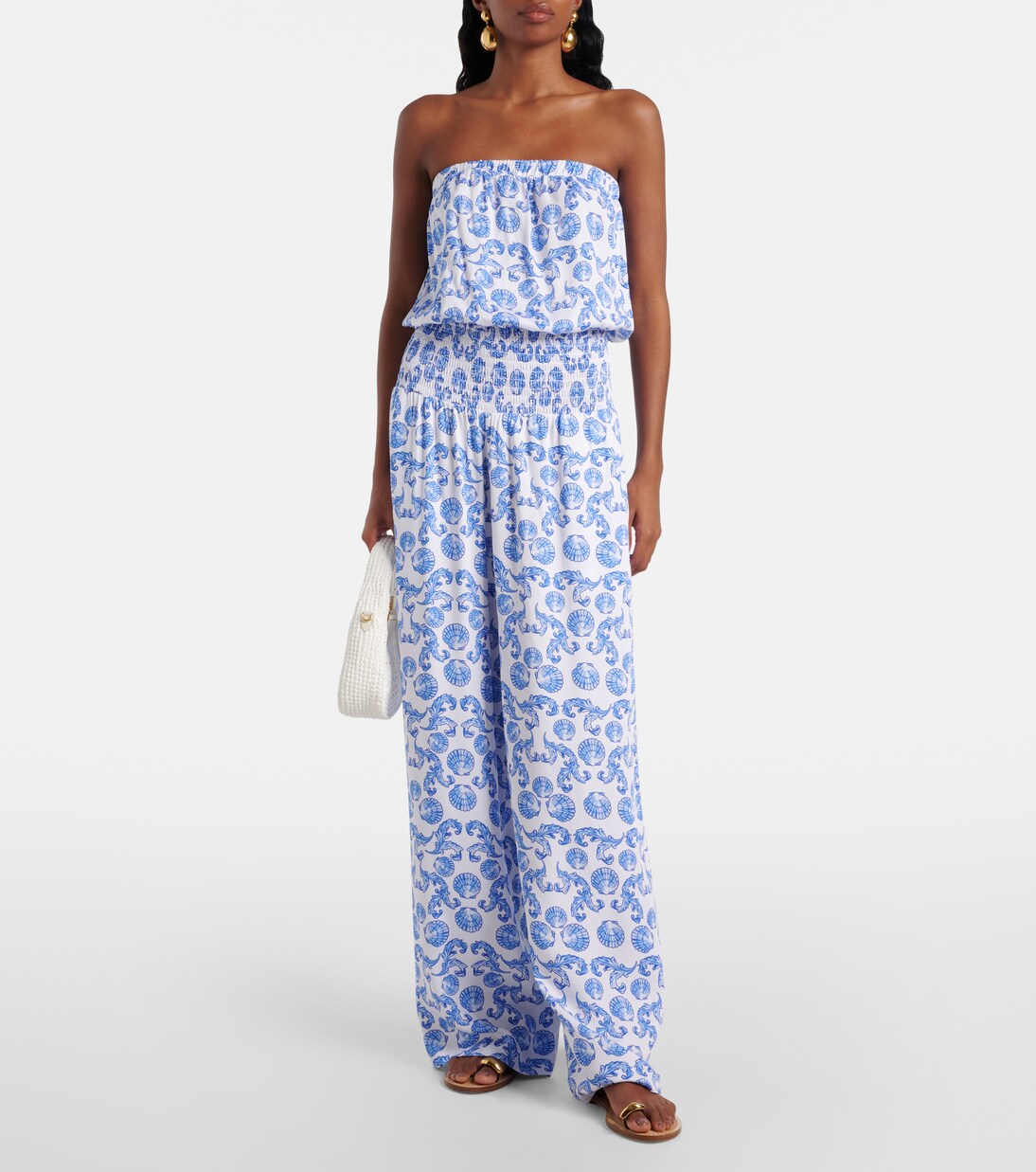 Mono bandeau Naomi de algodón fruncido | Melissa Odabash