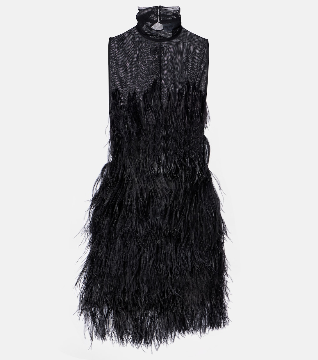 Feather-trimmed embroidered minidress | The Attico