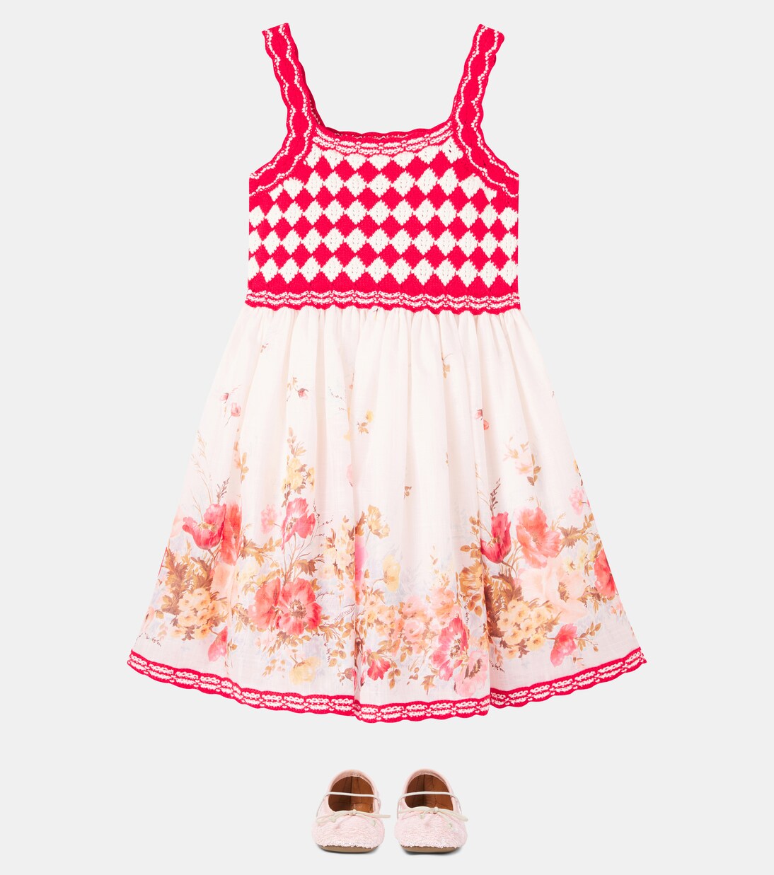 Scarborough cochet floral cotton dress | Zimmermann Kids