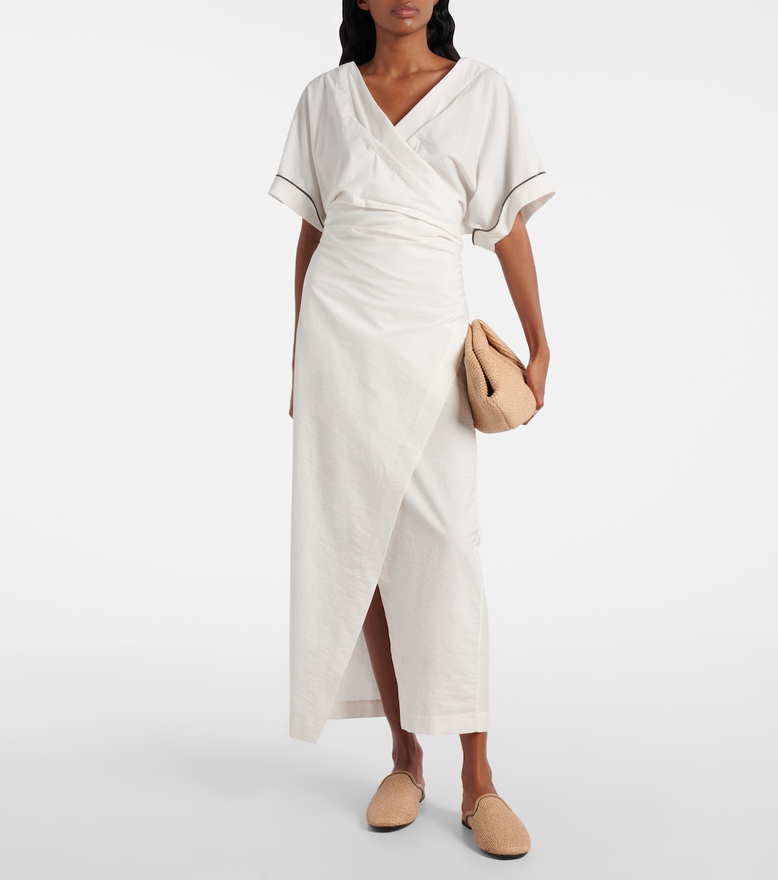 Abito a portafoglio Monili in misto cotone | Brunello Cucinelli