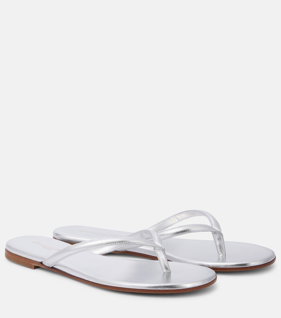 Calypso metallic leather thong sandals | Gianvito Rossi
