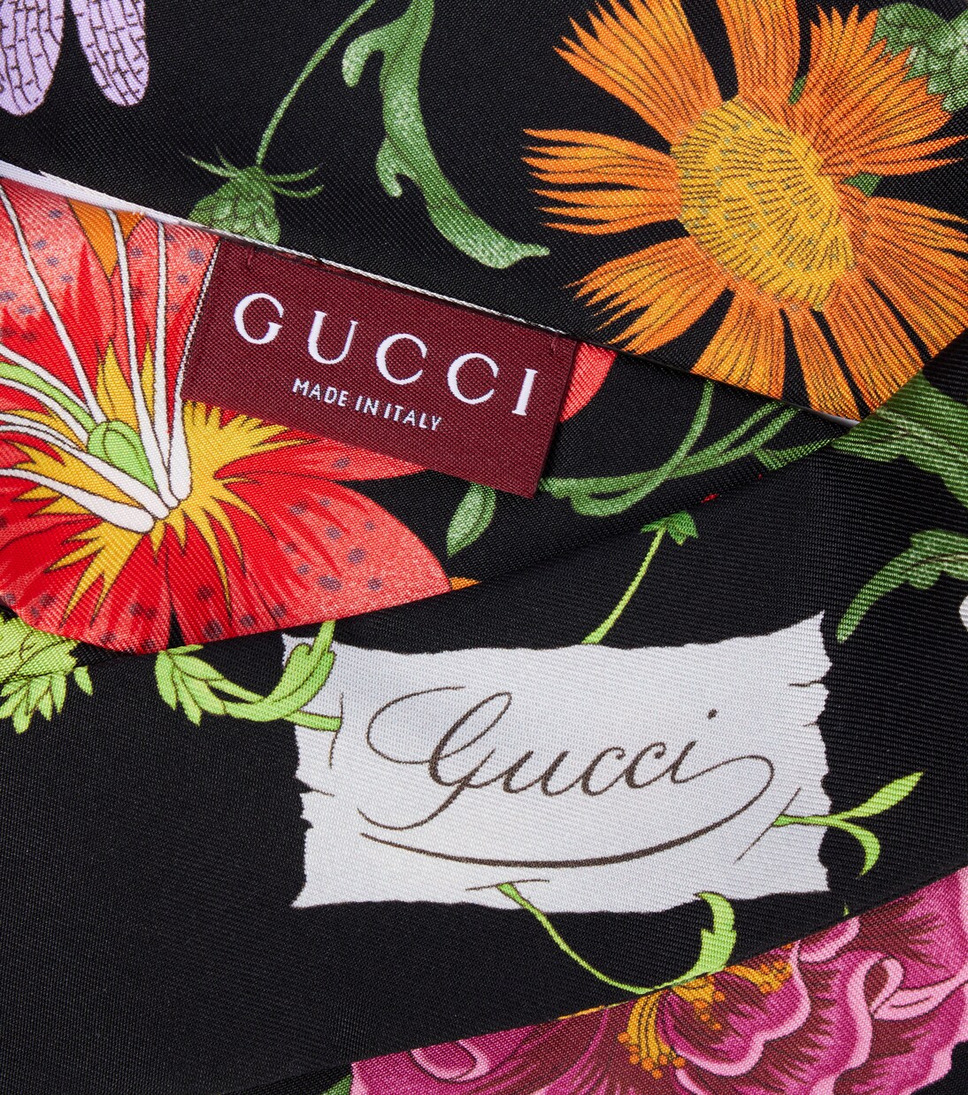 Floral silk twill scarf | Gucci