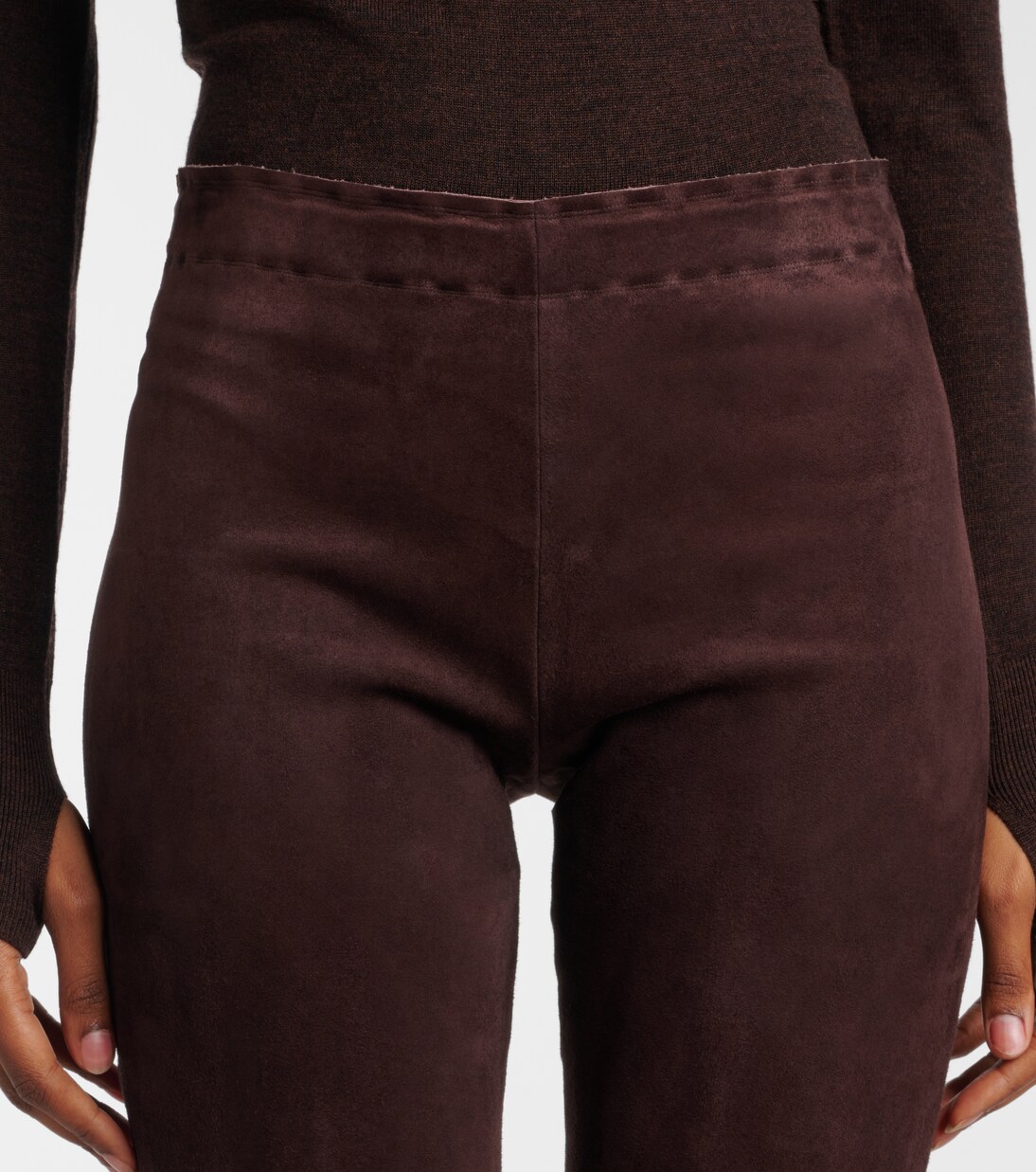 Leggings Carolyn aus Veloursleder | Stouls