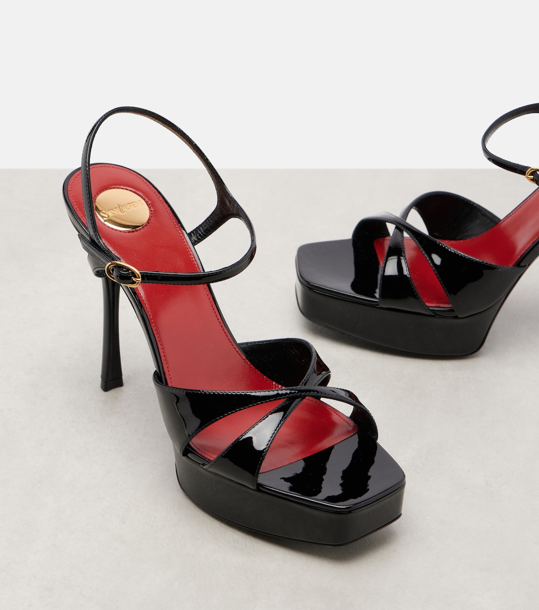 Debbie 85 patent leather platform sandals | Saint Laurent