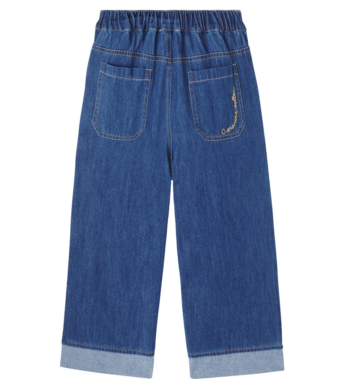 Suri embroidered pleated wide-leg jeans | C'era Una Volta