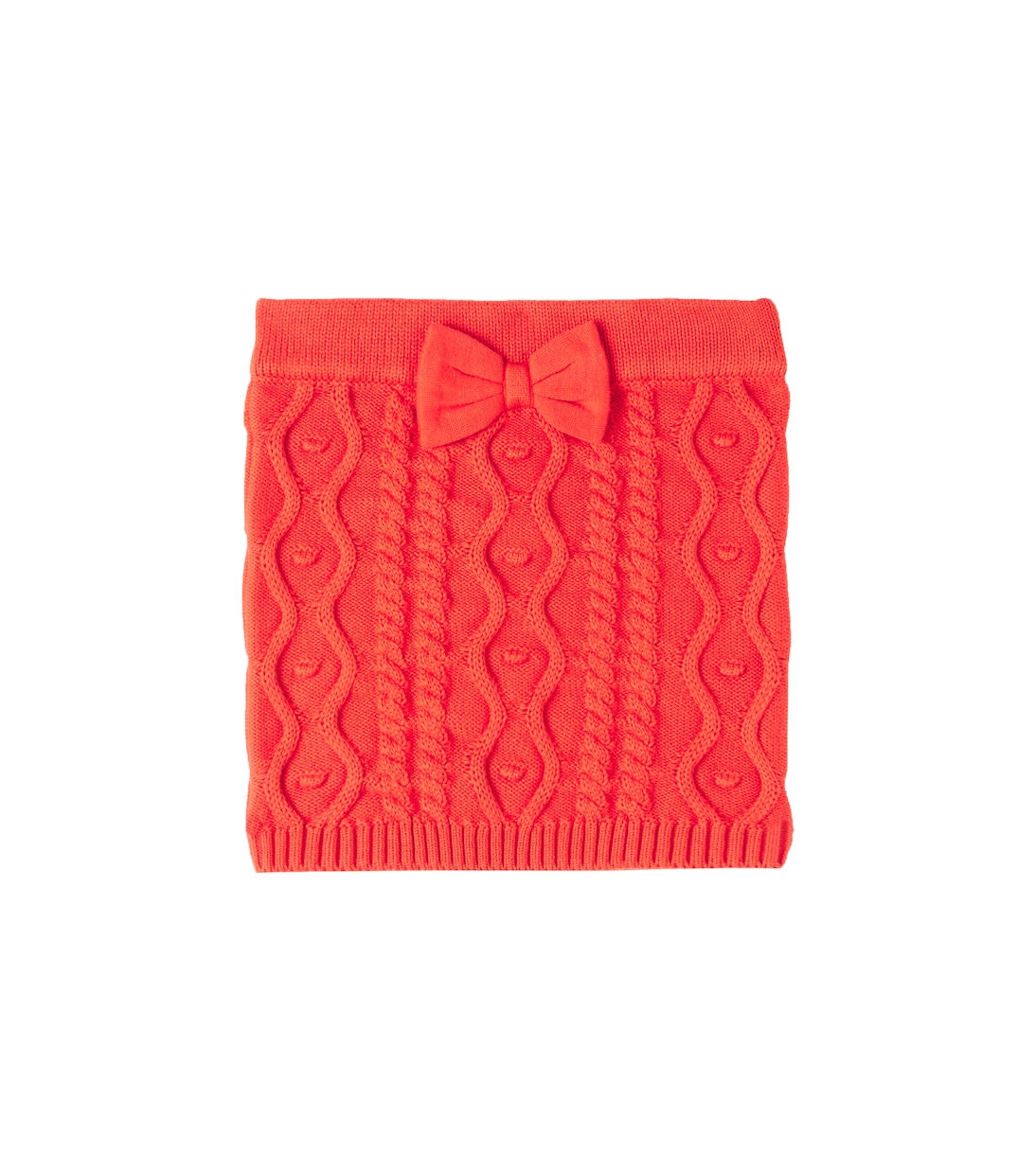 Bow-detail knitted cotton skirt | Mini Rodini