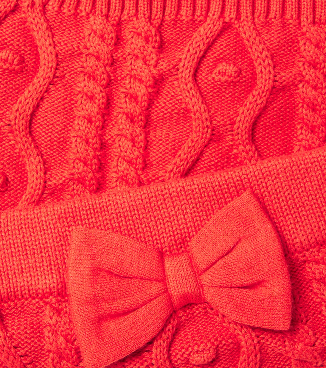 Bow-detail knitted cotton skirt | Mini Rodini