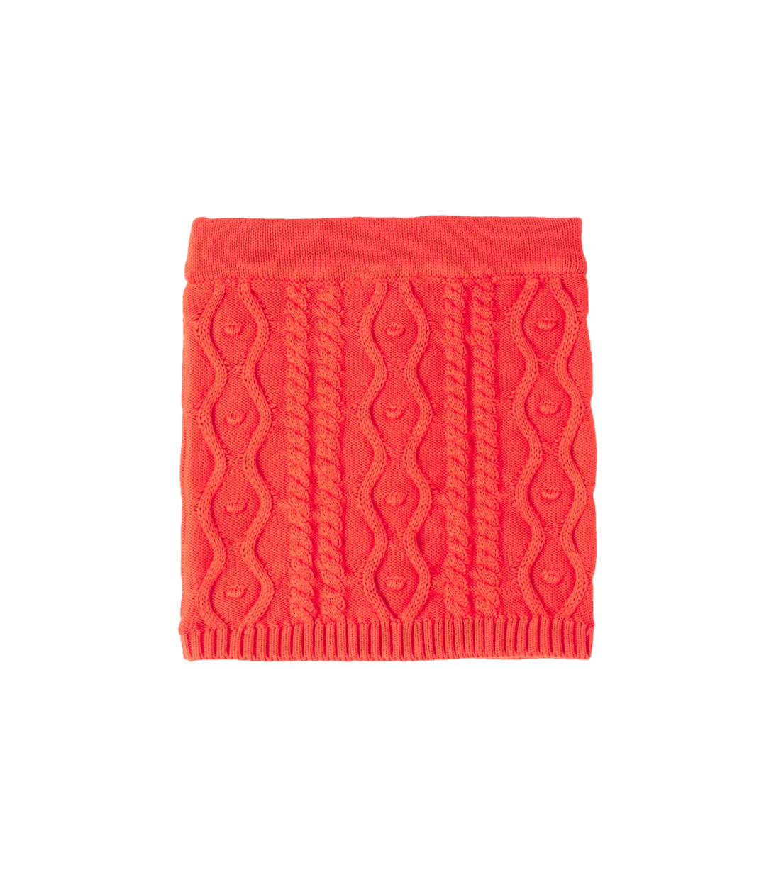 Bow-detail knitted cotton skirt | Mini Rodini
