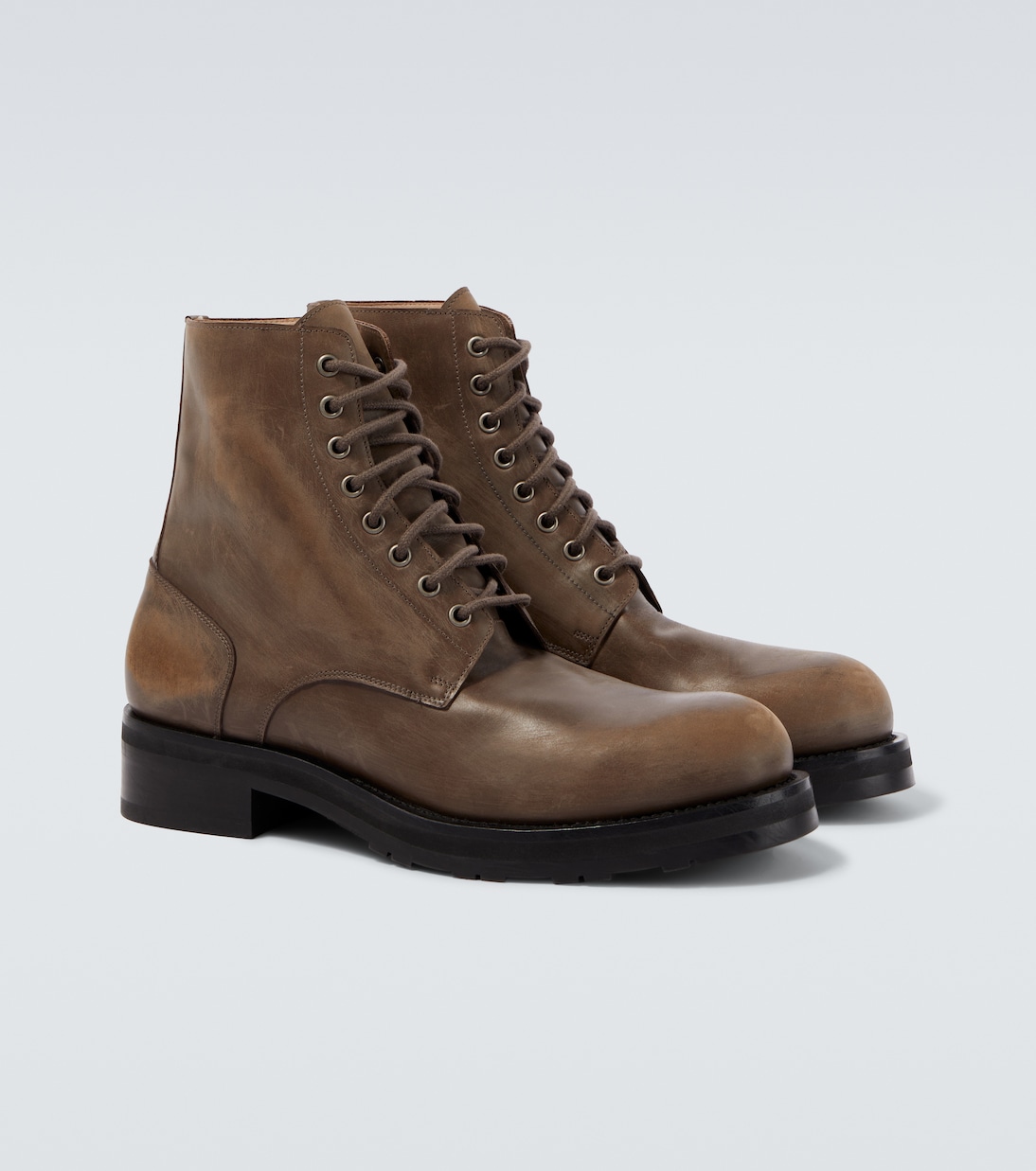 Distressed leather combat boots | The Row