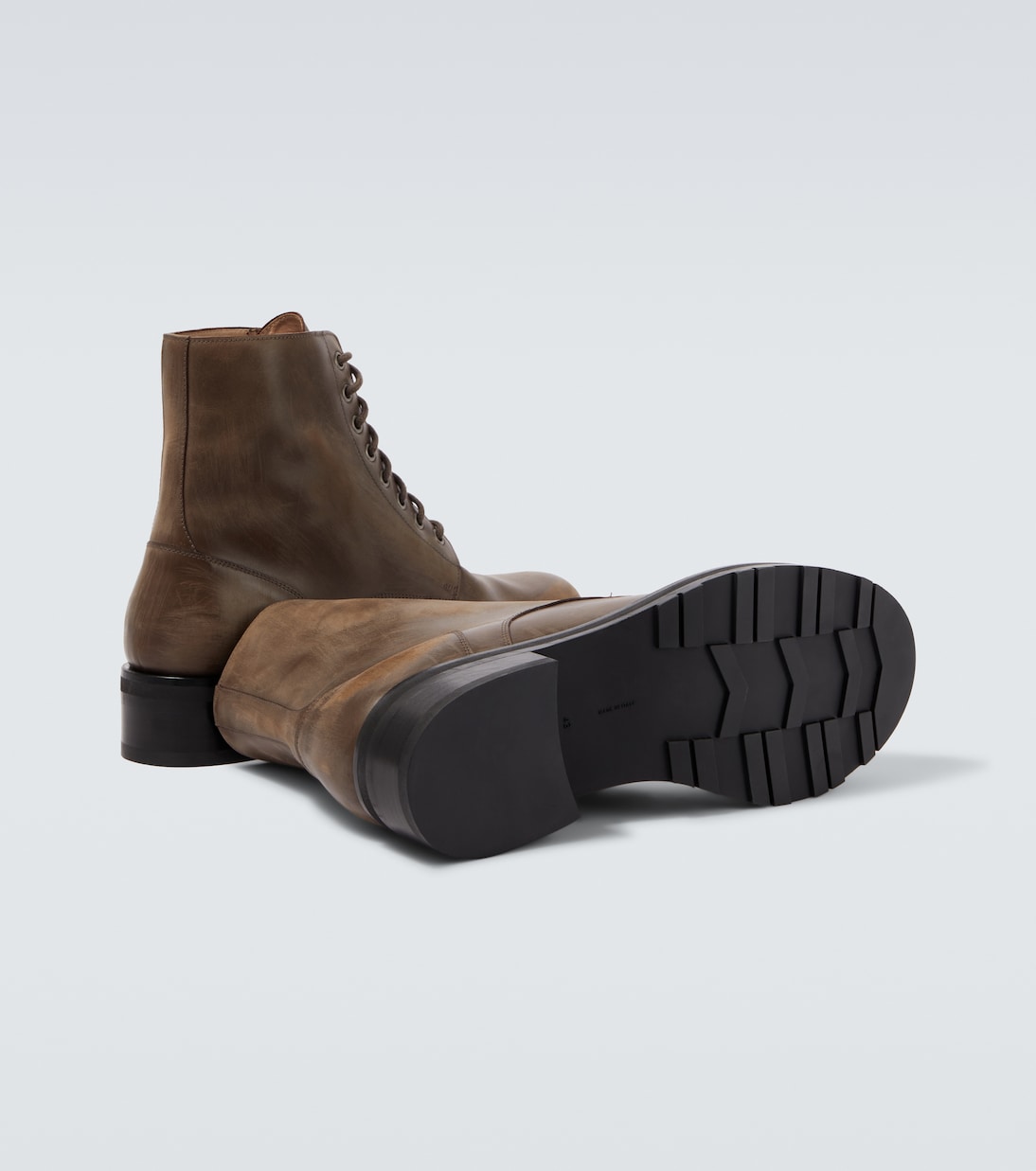 Distressed leather combat boots | The Row