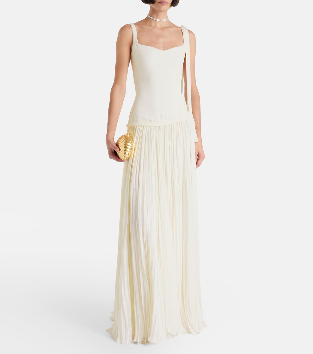 Vestido de fiesta Ana de crepé y chifón | Marmar Halim