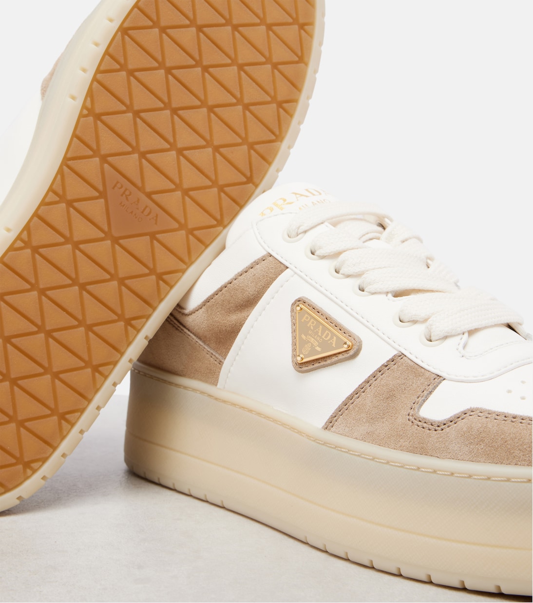 Baskets Downtown Bold en cuir | Prada