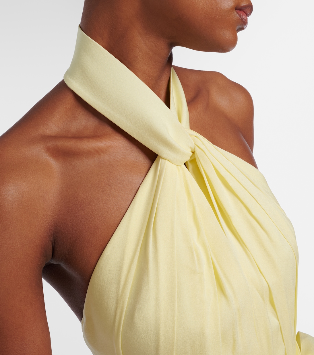 Halterneck silk-blend midi dress | Elie Saab