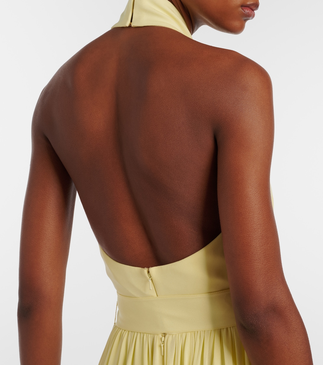 Halterneck silk-blend midi dress | Elie Saab