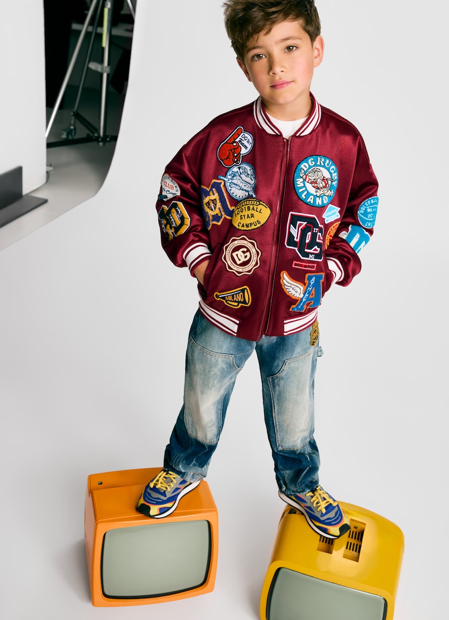 DG patch-appliqué varsity jacket | Dolce&Gabbana Kids