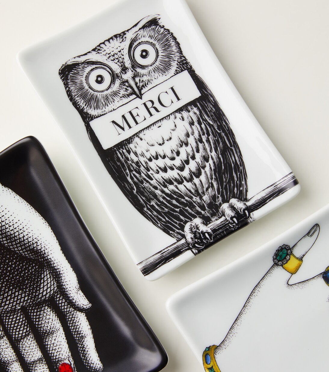 Civetta Merci ceramic ashtray | Fornasetti