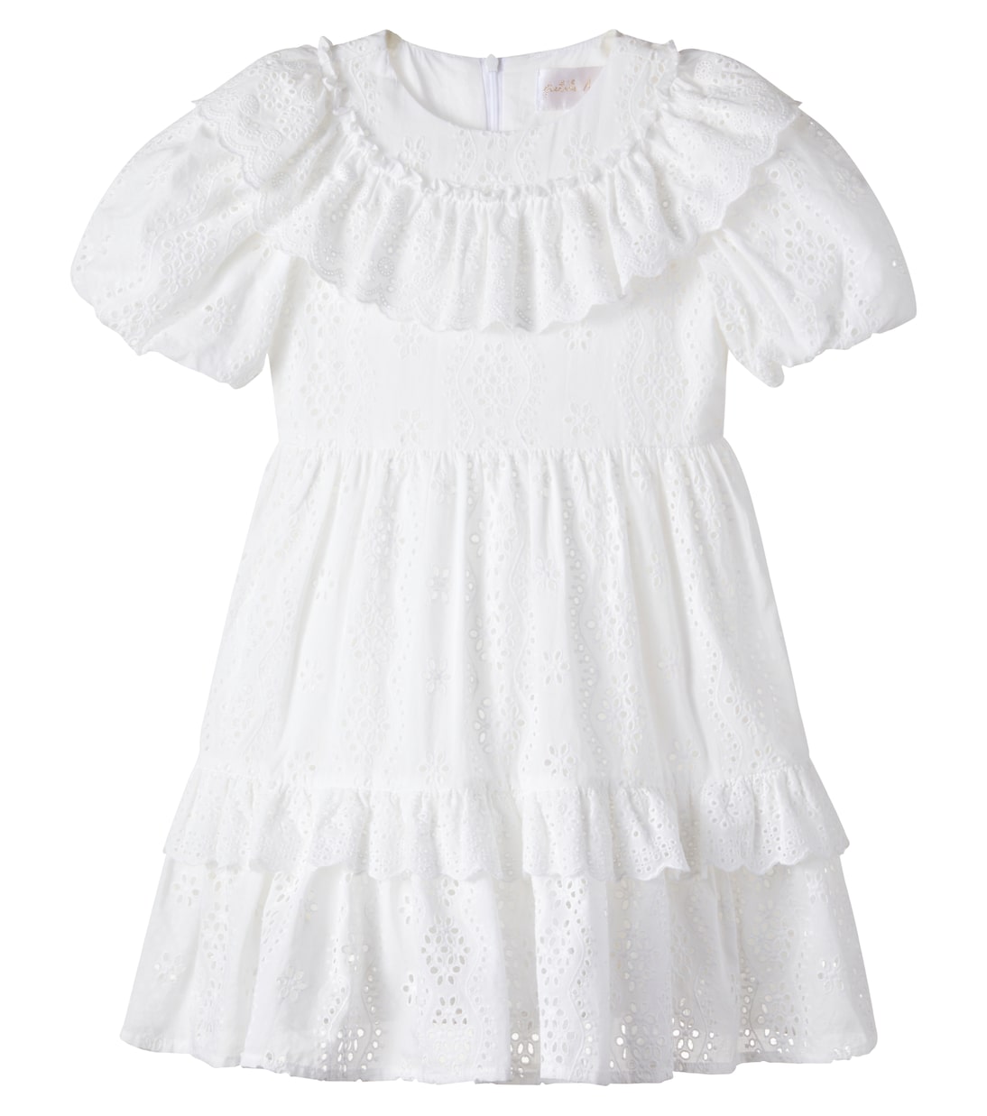 Broderie anglaise ruffled cotton dress | Petite Amalie  