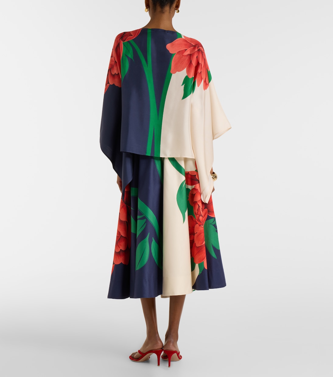 Falda midi Ballerina de algodón floral | La DoubleJ