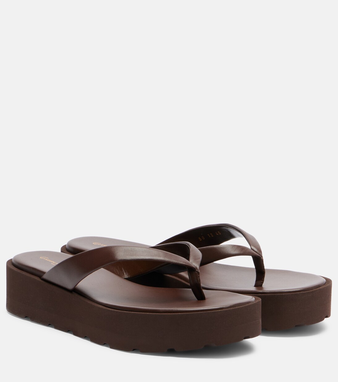 Leather platform thong sandals | Gianvito Rossi