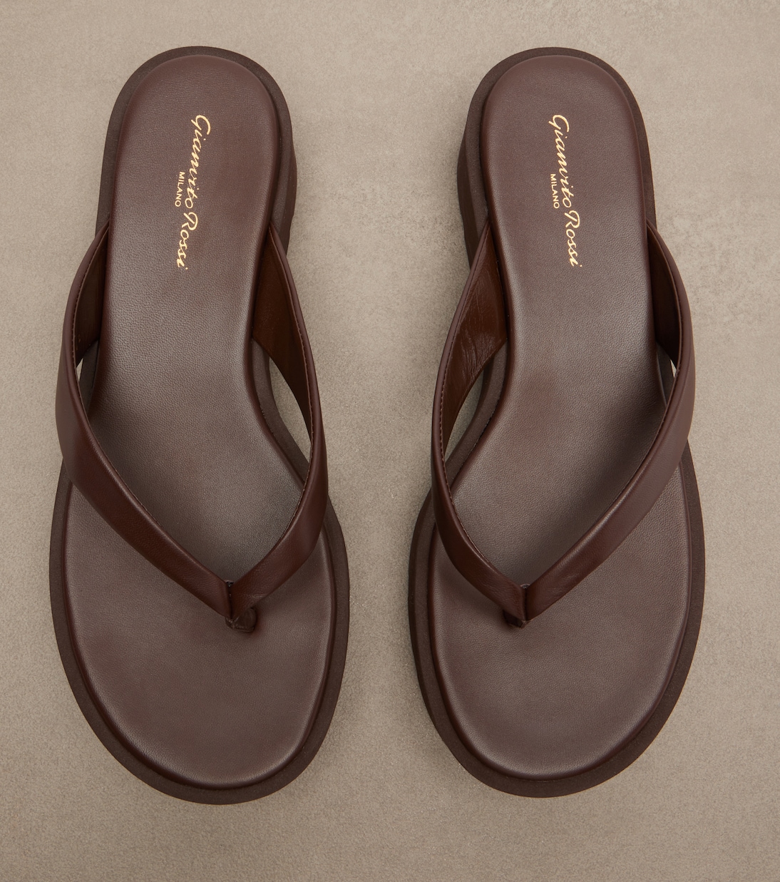 Leather platform thong sandals | Gianvito Rossi