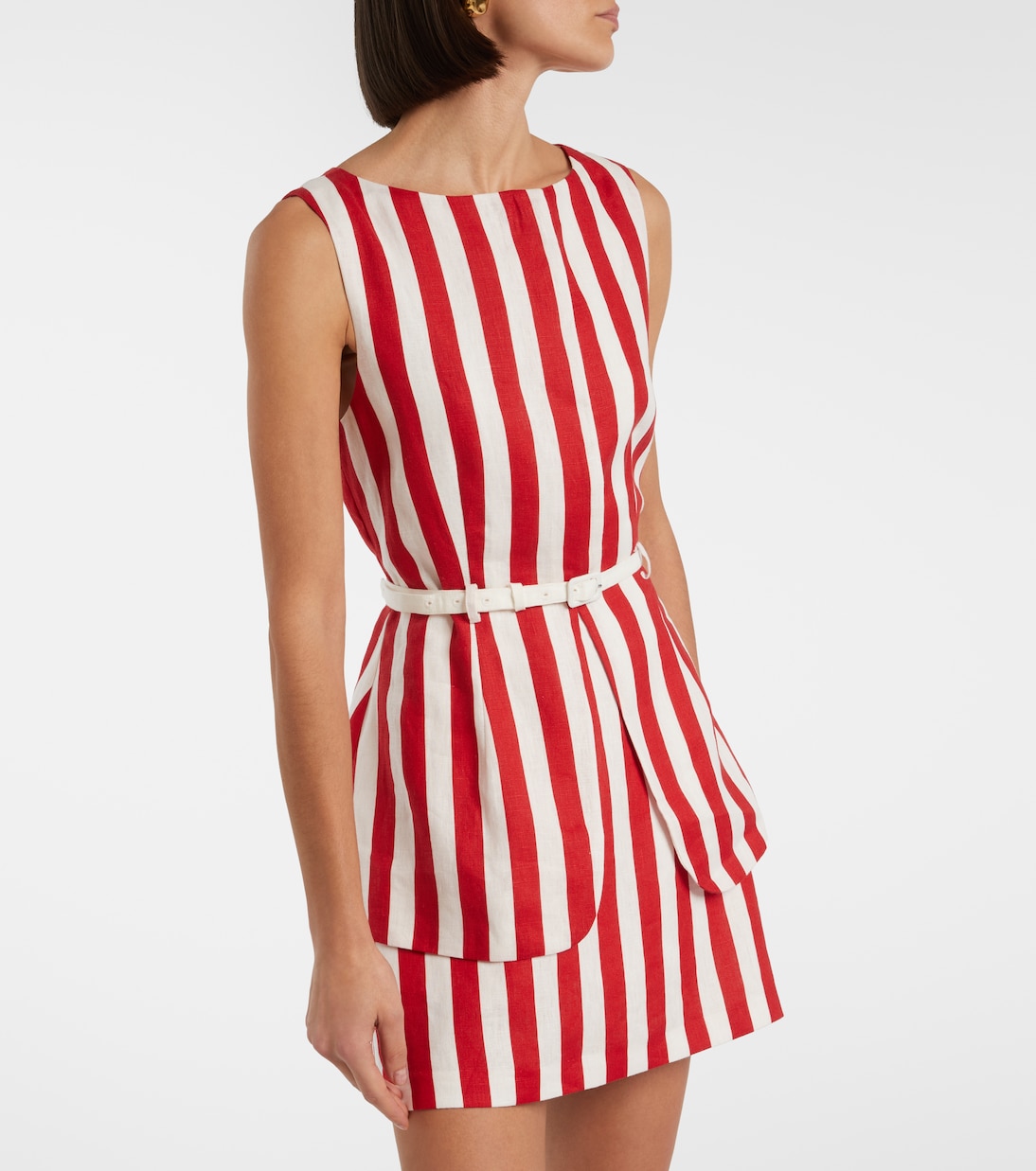 Pamela belted striped linen vest | Posse