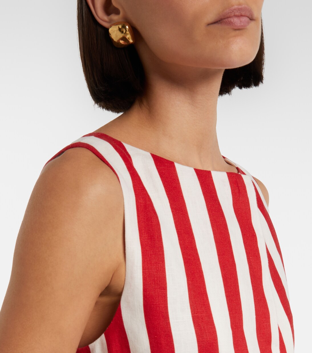 Pamela belted striped linen vest | Posse