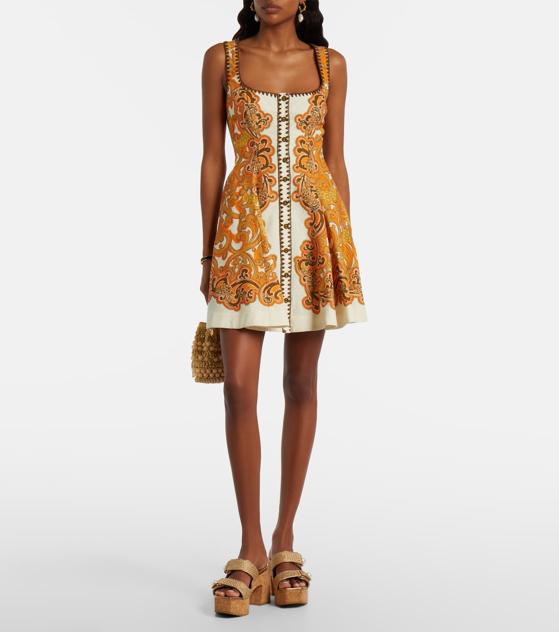 Fayence raffia-effect platform sandals | Jimmy Choo