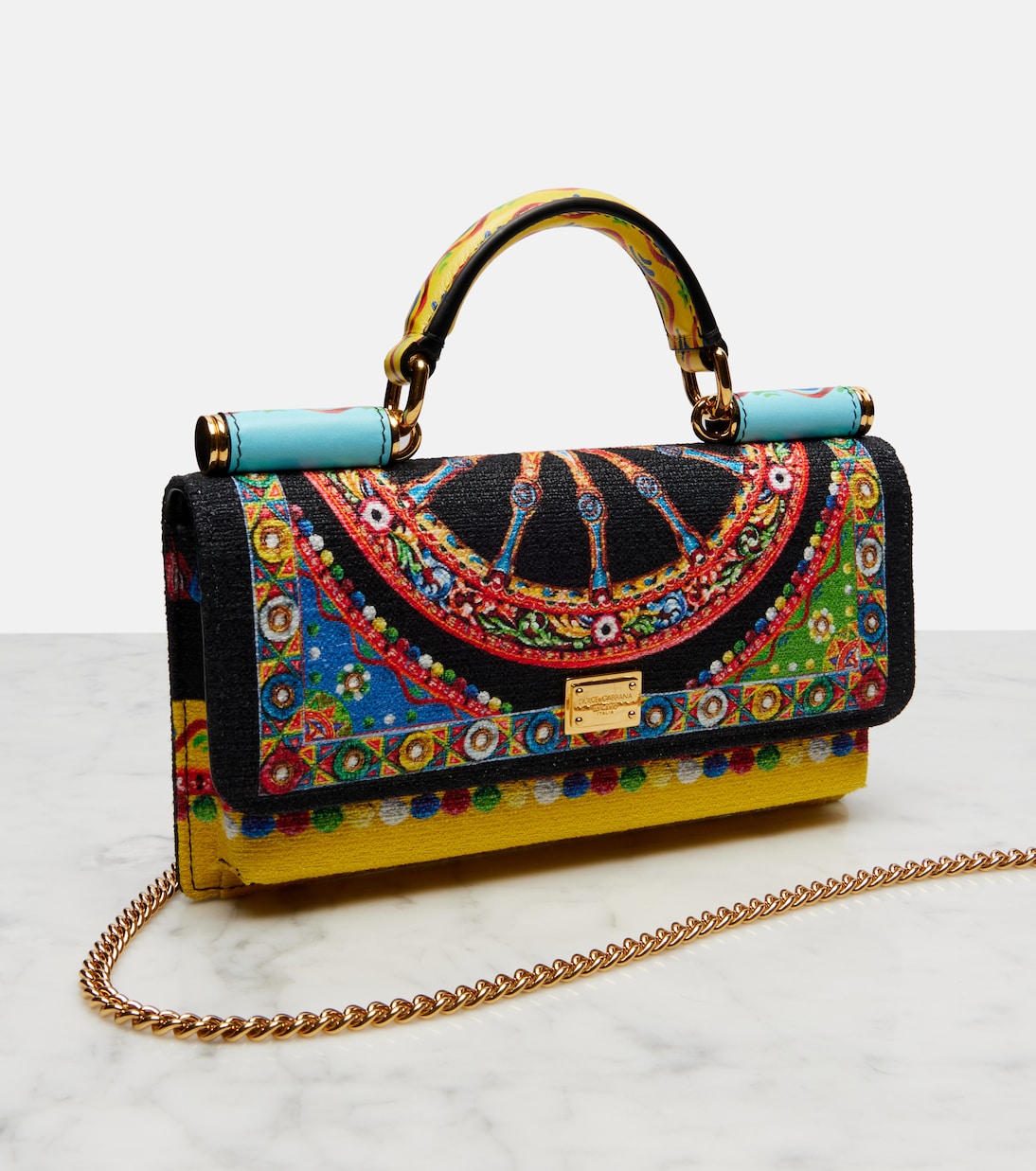Sicily Mini printed top-handle bag | Dolce&Gabbana
